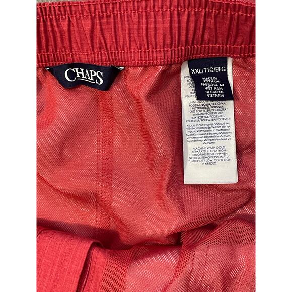 Chaps Men’s Red Drawcord Waist Swim Board Shorts Size XXL - Picture 6 of 11